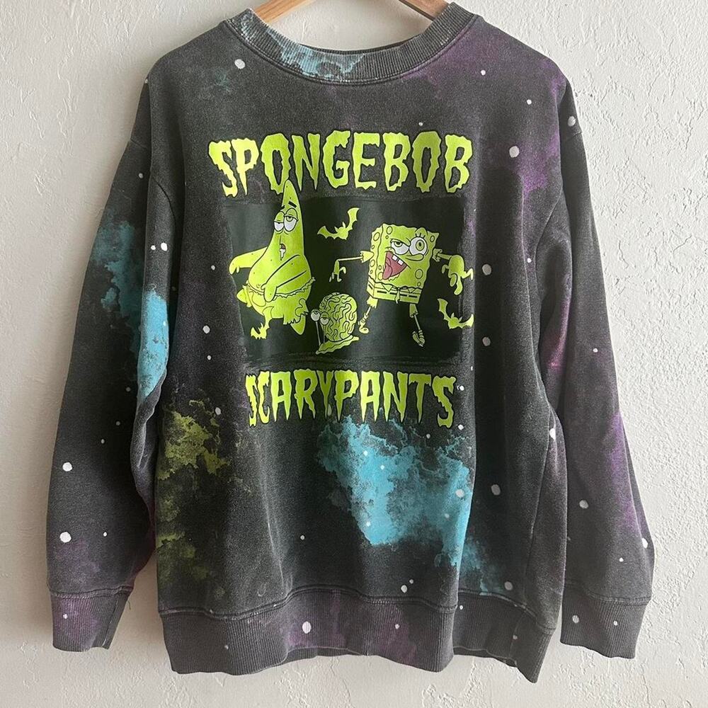 Funny Spongebob Scarypants Graphic Sweatshirt Size Medium